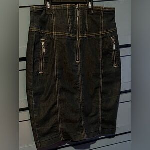 Bisou Bisou By Michelle Bohbot Vintage Women’s Mini Denim Pencil Skirt Size 8